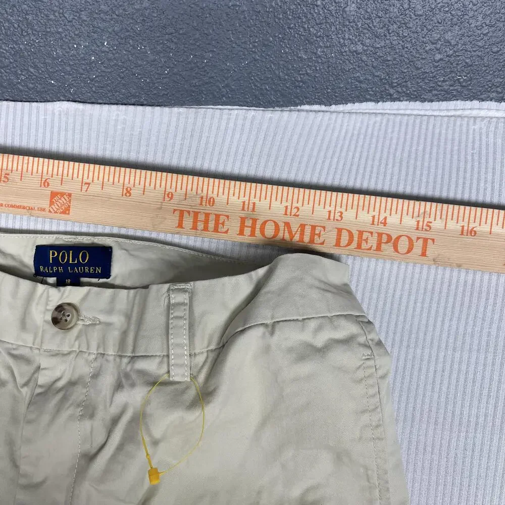 Polo Ralph Lauren Pants Boys 18 Beige Chino Twill Casual Pockets Classic Fit